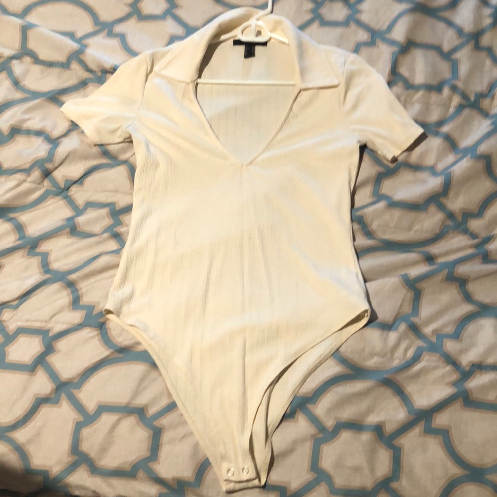Cream collared bodysuit